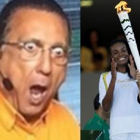 Tocha Olímpica quase é apagada com água