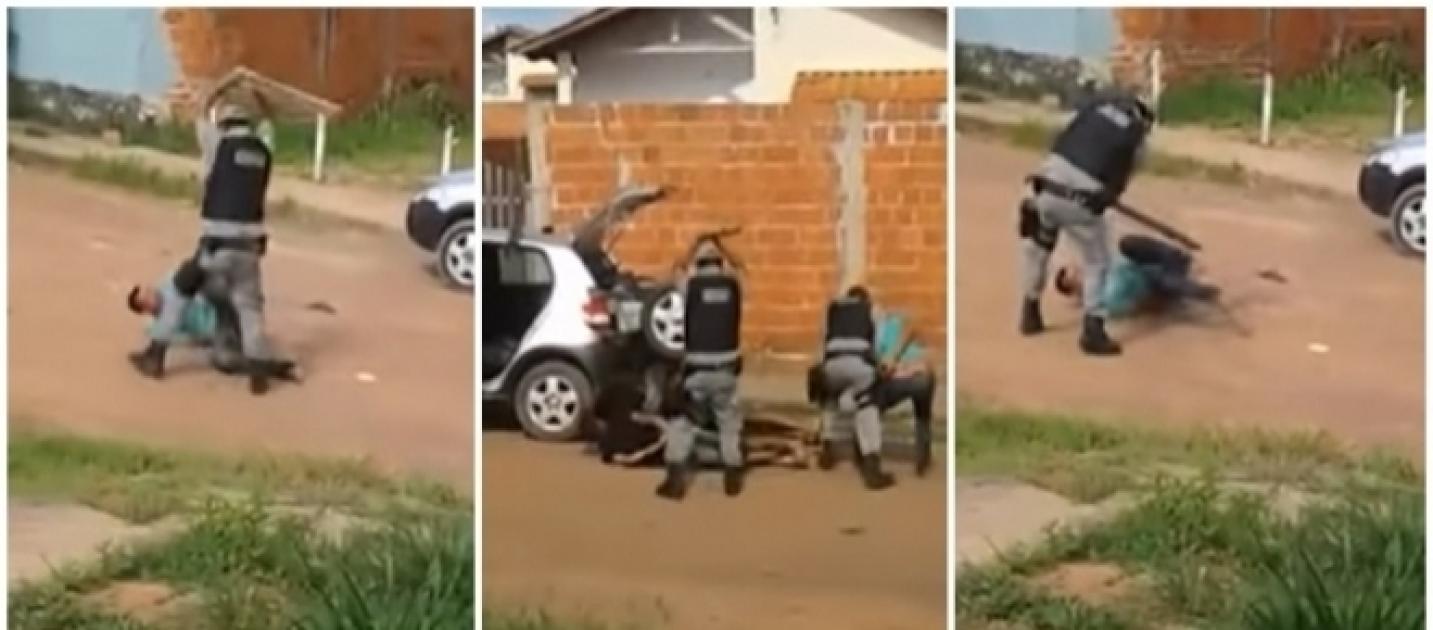 Vídeo Mostra Policiais Batendo Em Assaltantes Com Pedaço De Pau