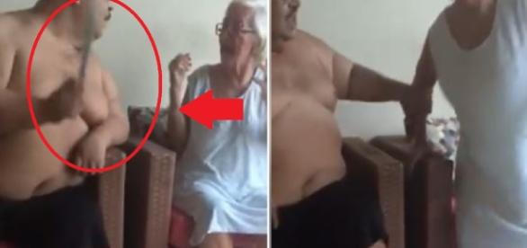 Homem bate na mãe em vídeo que revolta (Foto: Google)